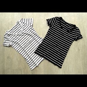 🖤🤍H&M Bundle Black and White Striped Tees🤍🖤